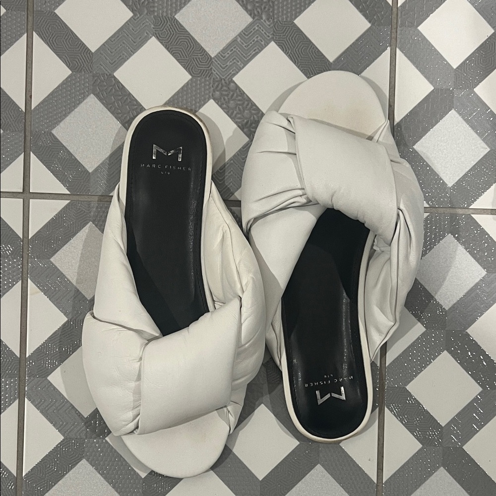 Marc Fisher Cream Women's Slide Sandals